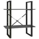 NNEVL 2-Tier Book Cabinet Grey 60x30x70 cm Solid Pine Wood