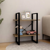 NNEVL 2-Tier Book Cabinet Honey Brown 60x30x70 cm Solid Pine Wood