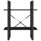 NNEVL 2-Tier Book Cabinet Black 60x30x70 cm Solid Pine Wood