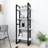 NNEVL 4-Tier Book Cabinet White 60x30x140 cm Chipboard