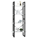 NNEVL 4-Tier Book Cabinet White 60x30x140 cm Chipboard