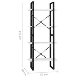 NNEVL 4-Tier Book Cabinet White 60x30x140 cm Chipboard