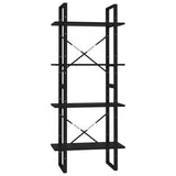 NNEVL 4-Tier Book Cabinet Black 60x30x140 cm Chipboard