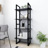 NNEVL 4-Tier Book Cabinet Grey 60x30x140 cm Chipboard