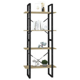 NNEVL 4-Tier Book Cabinet Sonoma Oak 60x30x140 cm Chipboard
