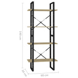 NNEVL 4-Tier Book Cabinet Sonoma Oak 60x30x140 cm Chipboard