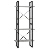 NNEVL 4-Tier Book Cabinet Concrete Grey 60x30x140 cm Chipboard