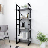 NNEVL 4-Tier Book Cabinet Concrete Grey 60x30x140 cm Chipboard