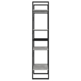 NNEVL 4-Tier Book Cabinet Concrete Grey 60x30x140 cm Chipboard