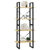 NNEVL 4-Tier Book Cabinet 60x30x140 cm Solid Pine Wood