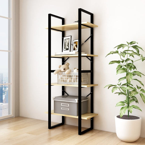 NNEVL 4-Tier Book Cabinet 60x30x140 cm Solid Pine Wood