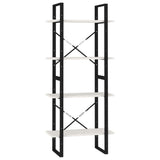 NNEVL 4-Tier Book Cabinet White 60x30x140 cm Solid Pine Wood