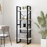NNEVL 4-Tier Book Cabinet White 60x30x140 cm Solid Pine Wood
