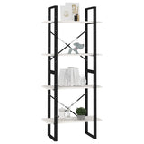 NNEVL 4-Tier Book Cabinet White 60x30x140 cm Solid Pine Wood