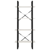 NNEVL 4-Tier Book Cabinet White 60x30x140 cm Solid Pine Wood
