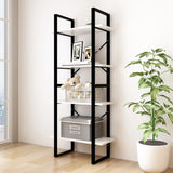 NNEVL 4-Tier Book Cabinet White 60x30x140 cm Solid Pine Wood