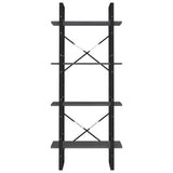 NNEVL 4-Tier Book Cabinet Grey 60x30x140 cm Solid Pine Wood