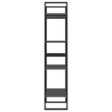 NNEVL 4-Tier Book Cabinet Grey 60x30x140 cm Solid Pine Wood