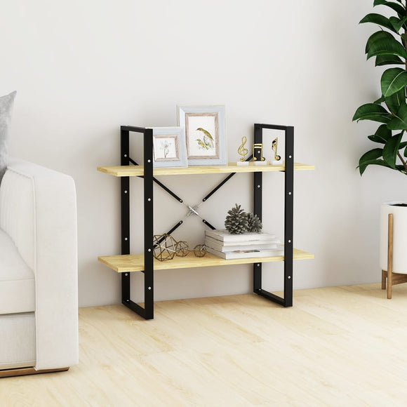 NNEVL 2-Tier Book Cabinet 80x30x70 cm Solid Pine Wood