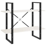 NNEVL 2-Tier Book Cabinet White 80x30x70 cm Solid Pine Wood