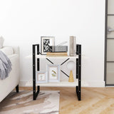 NNEVL 2-Tier Book Cabinet White 80x30x70 cm Solid Pine Wood