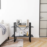 NNEVL 2-Tier Book Cabinet Grey 80x30x70 cm Solid Pine Wood