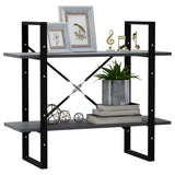 NNEVL 2-Tier Book Cabinet Grey 80x30x70 cm Solid Pine Wood