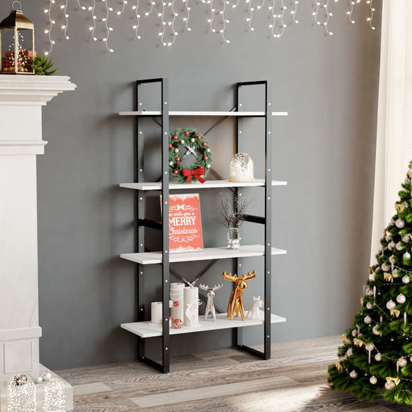 NNEVL 4-Tier Book Cabinet White 80x30x140 cm Chipboard