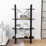 NNEVL 4-Tier Book Cabinet Black 80x30x140 cm Chipboard