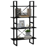 NNEVL 4-Tier Book Cabinet Black 80x30x140 cm Chipboard