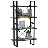 NNEVL 4-Tier Book Cabinet Grey 80x30x140 cm Chipboard