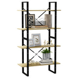 NNEVL 4-Tier Book Cabinet Sonoma Oak 80x30x140 cm Chipboard