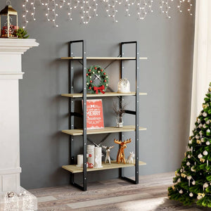 NNEVL 4-Tier Book Cabinet Sonoma Oak 80x30x140 cm Chipboard