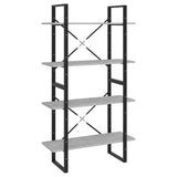 NNEVL 4-Tier Book Cabinet Concrete Grey 80x30x140 cm Chipboard