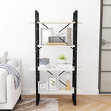 NNEVL 4-Tier Book Cabinet White 80x30x140 cm Solid Pine Wood