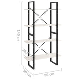 NNEVL 4-Tier Book Cabinet White 80x30x140 cm Solid Pine Wood