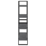 NNEVL 4-Tier Book Cabinet Grey 80x30x140 cm Solid Pine Wood