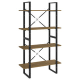 NNEVL 4-Tier Book Cabinet Brown 80x30x140 cm Solid Pine Wood