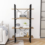 NNEVL 4-Tier Book Cabinet Brown 80x30x140 cm Solid Pine Wood
