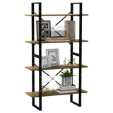 NNEVL 4-Tier Book Cabinet Brown 80x30x140 cm Solid Pine Wood