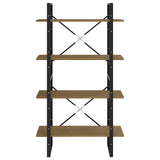 NNEVL 4-Tier Book Cabinet Brown 80x30x140 cm Solid Pine Wood