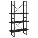 NNEVL 4-Tier Book Cabinet Black 80x30x140 cm Solid Pine Wood
