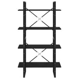 NNEVL 4-Tier Book Cabinet Black 80x30x140 cm Solid Pine Wood