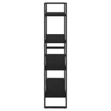 NNEVL 4-Tier Book Cabinet Black 80x30x140 cm Solid Pine Wood