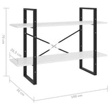 NNEVL 2-Tier Book Cabinet White 100x30x70 cm Chipboard