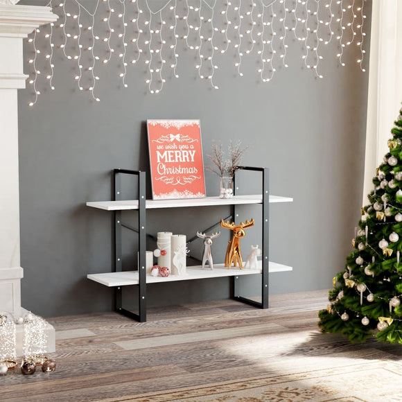 NNEVL 2-Tier Book Cabinet White 100x30x70 cm Chipboard