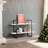 NNEVL 2-Tier Book Cabinet White 100x30x70 cm Chipboard