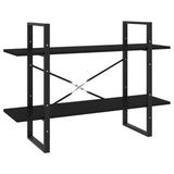 NNEVL 2-Tier Book Cabinet Black 100x30x70 cm Chipboard