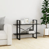 NNEVL 2-Tier Book Cabinet Black 100x30x70 cm Chipboard