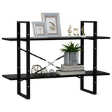 NNEVL 2-Tier Book Cabinet Black 100x30x70 cm Chipboard